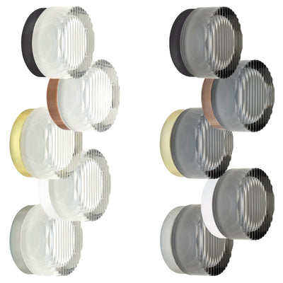 Colab Lighting COMO - 8W 3000k Rippled Glass Wall Mount Luminaire-Onelight Australia-Ozlighting.com.au