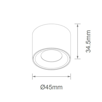 Colab Lighting MUSE - 45/65mm Surface Mounted Round Mini LED Downlight IP20-Onelight Australia-Ozlighting.com.au