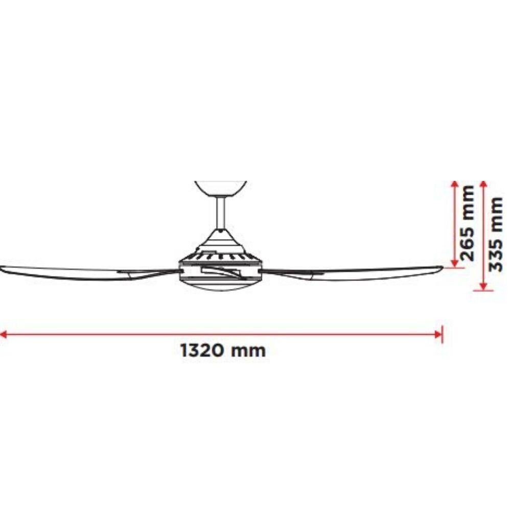 DEKA INGRAM-52 - 4 Blade 1320mm 52" AC Ceiling Fan-DEKA-Ozlighting.com.au