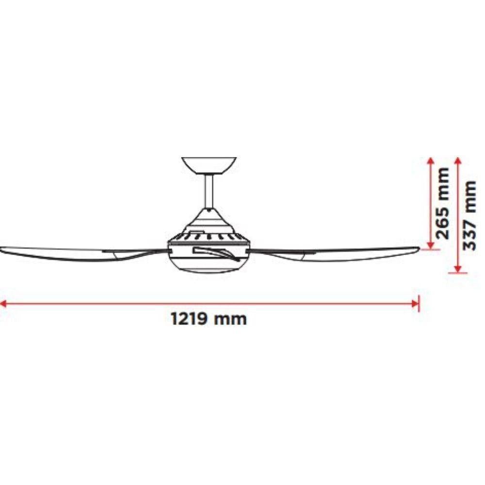 DEKA RUSSELL-48 - 4 Blade 1220mm 48" DC Ceiling Fan-DEKA-Ozlighting.com.au