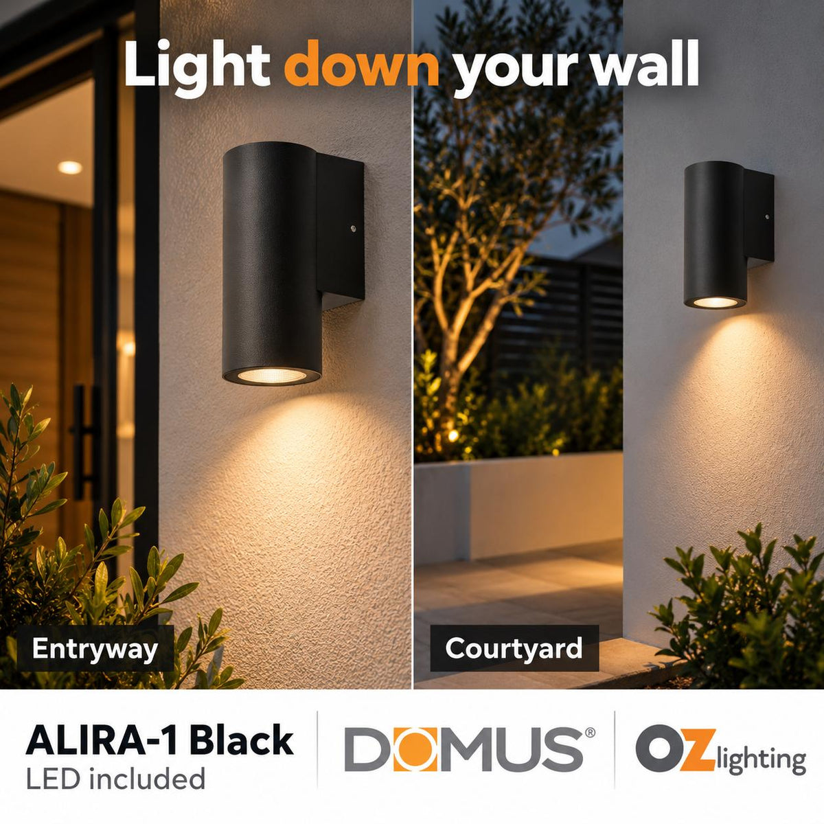 Domus ALIRA-1 Wall Light - 240V, IP65-Domus Lighting-Ozlighting.com.au