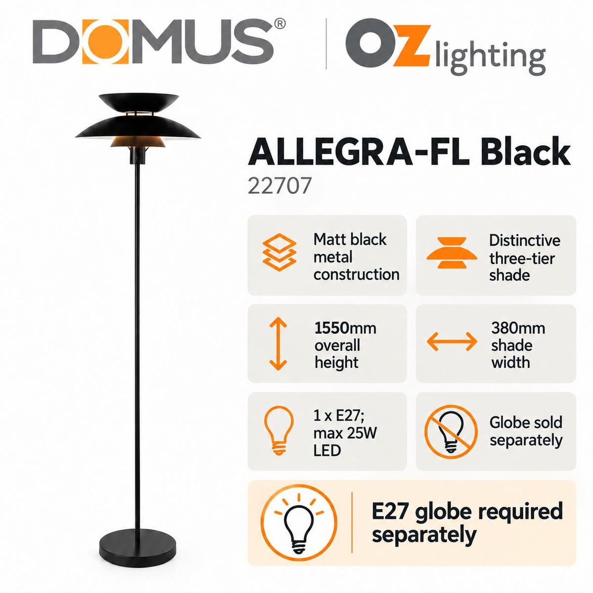 Domus ALLEGRA-FL Floor Lamp-Domus Lighting-Ozlighting.com.au