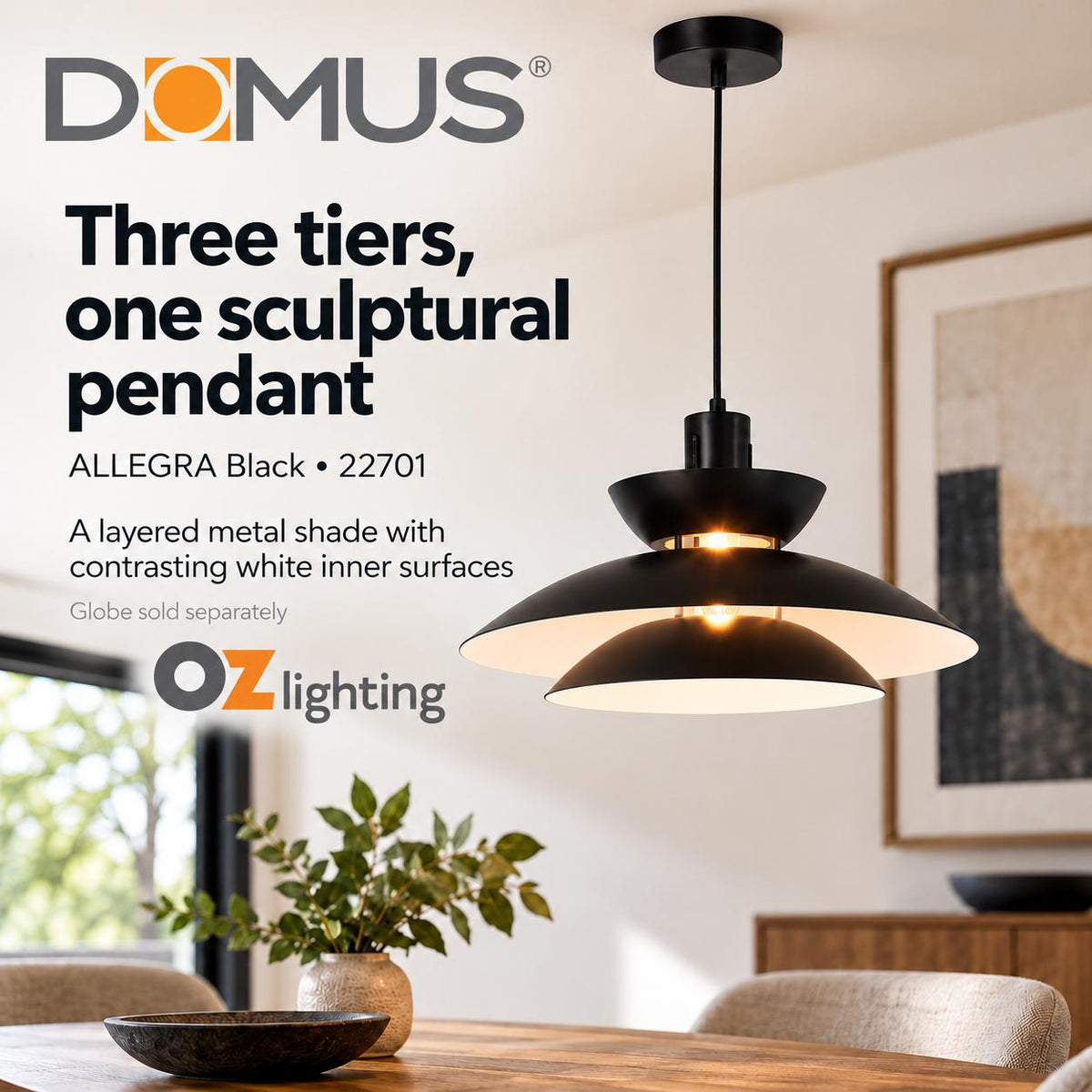 Domus ALLEGRA-PDT Pendant - 1 Light-Domus Lighting-Ozlighting.com.au