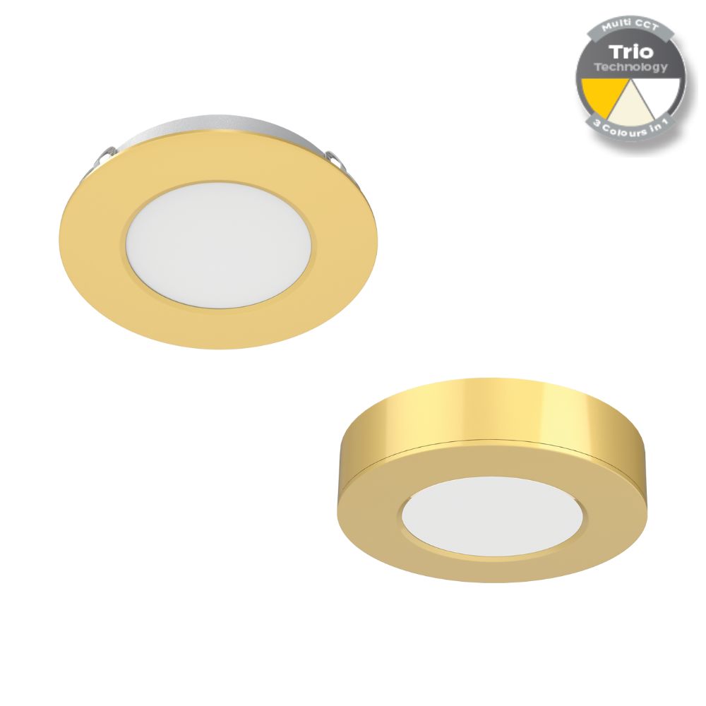Domus ASTRA-TRIO LED Cabinet Light - 3.6W, 12V, Tri-Colour, Colour Switchable, Recessed, Surface Mounted - DRIVER REQUIRED-Domus Lighting-Ozlighting.com.au