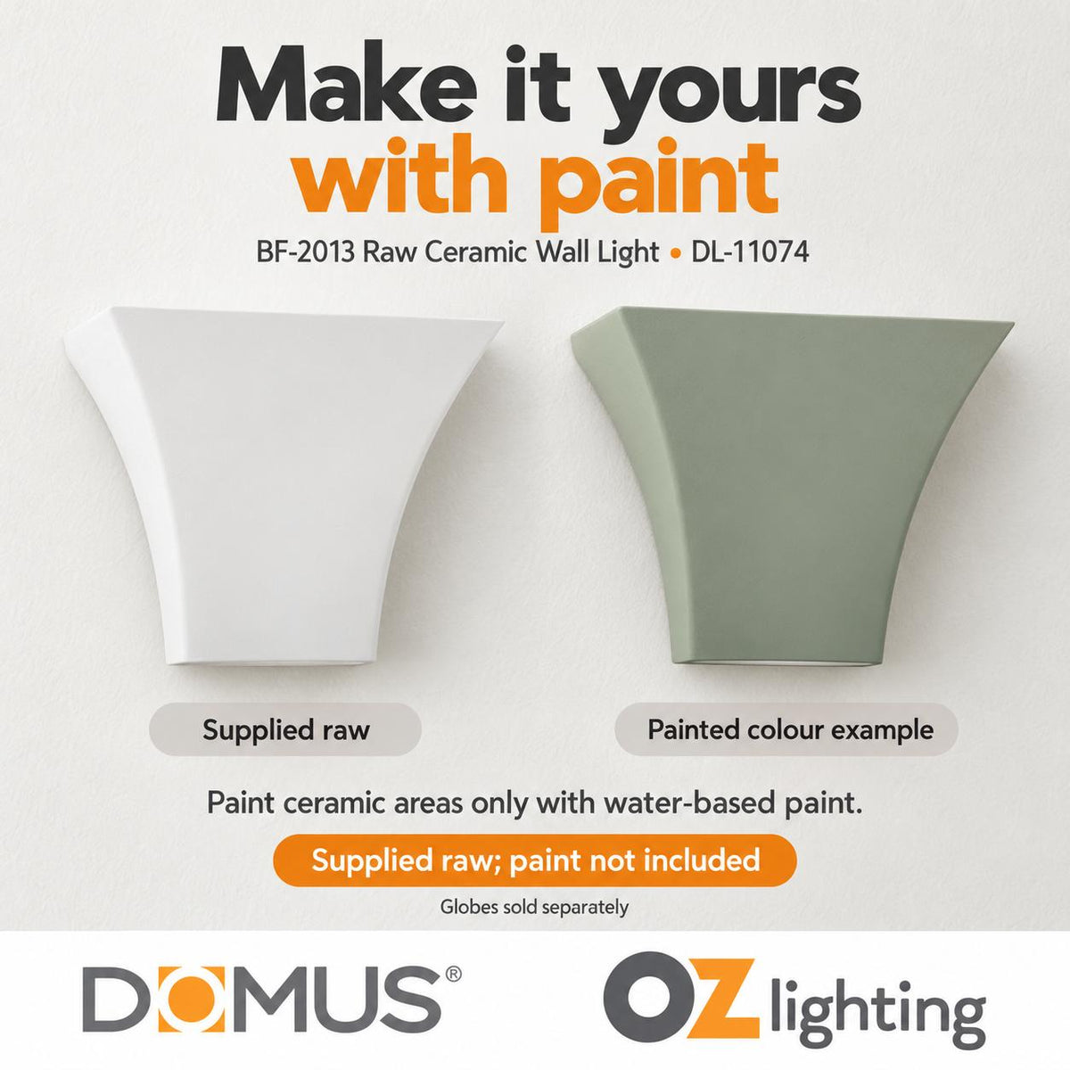 Domus BF-2013 Wall Light - Ceramic, Raw-Domus Lighting-Ozlighting.com.au
