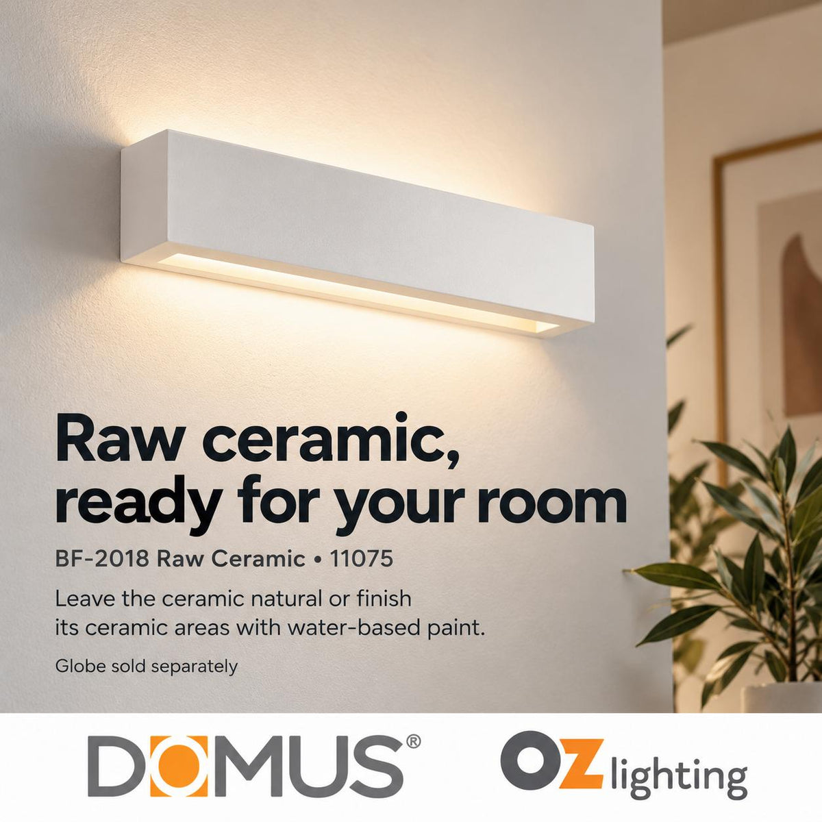Domus BF-2018 Wall Light - Ceramic, Raw-Domus Lighting-Ozlighting.com.au