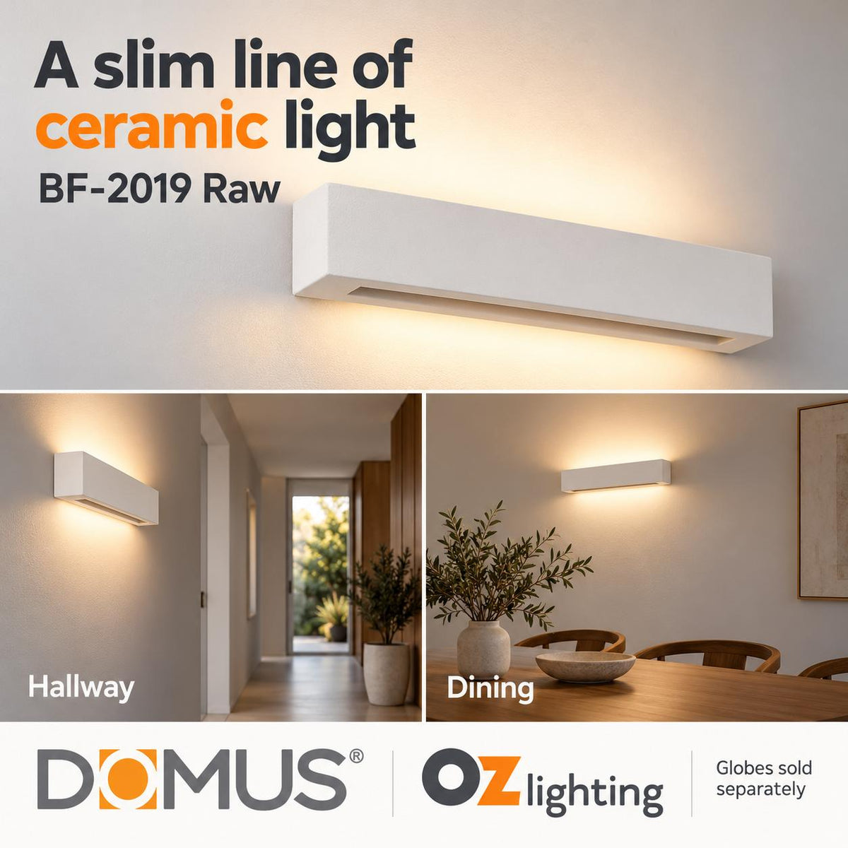Domus BF-2019 Wall Light - Ceramic, Raw-Domus Lighting-Ozlighting.com.au