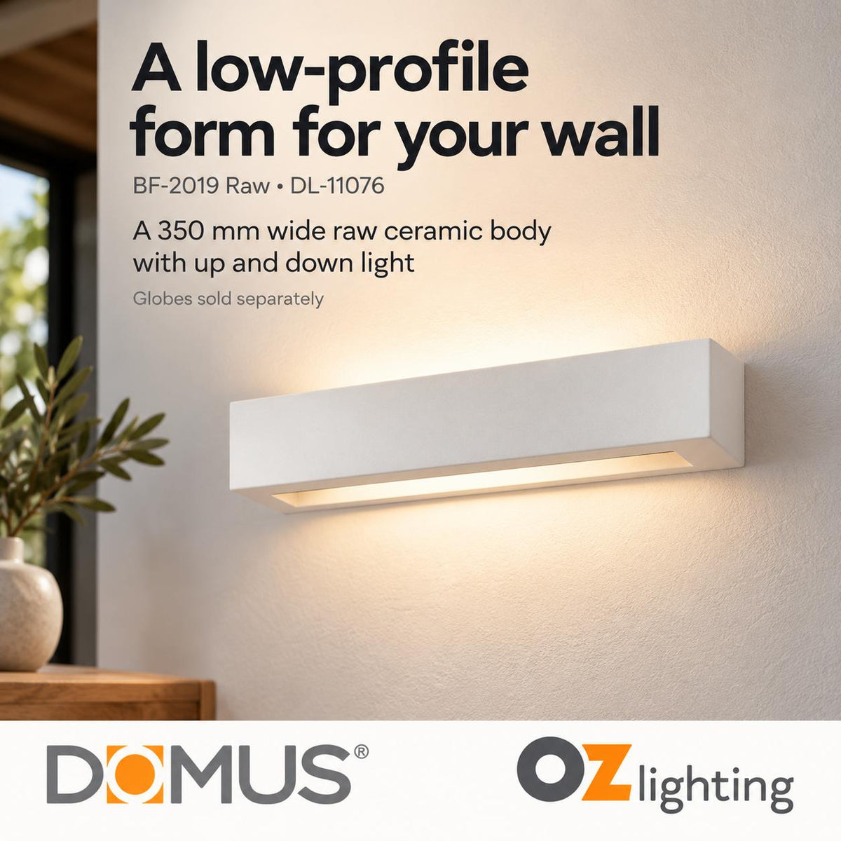 Domus BF-2019 Wall Light - Ceramic, Raw-Domus Lighting-Ozlighting.com.au
