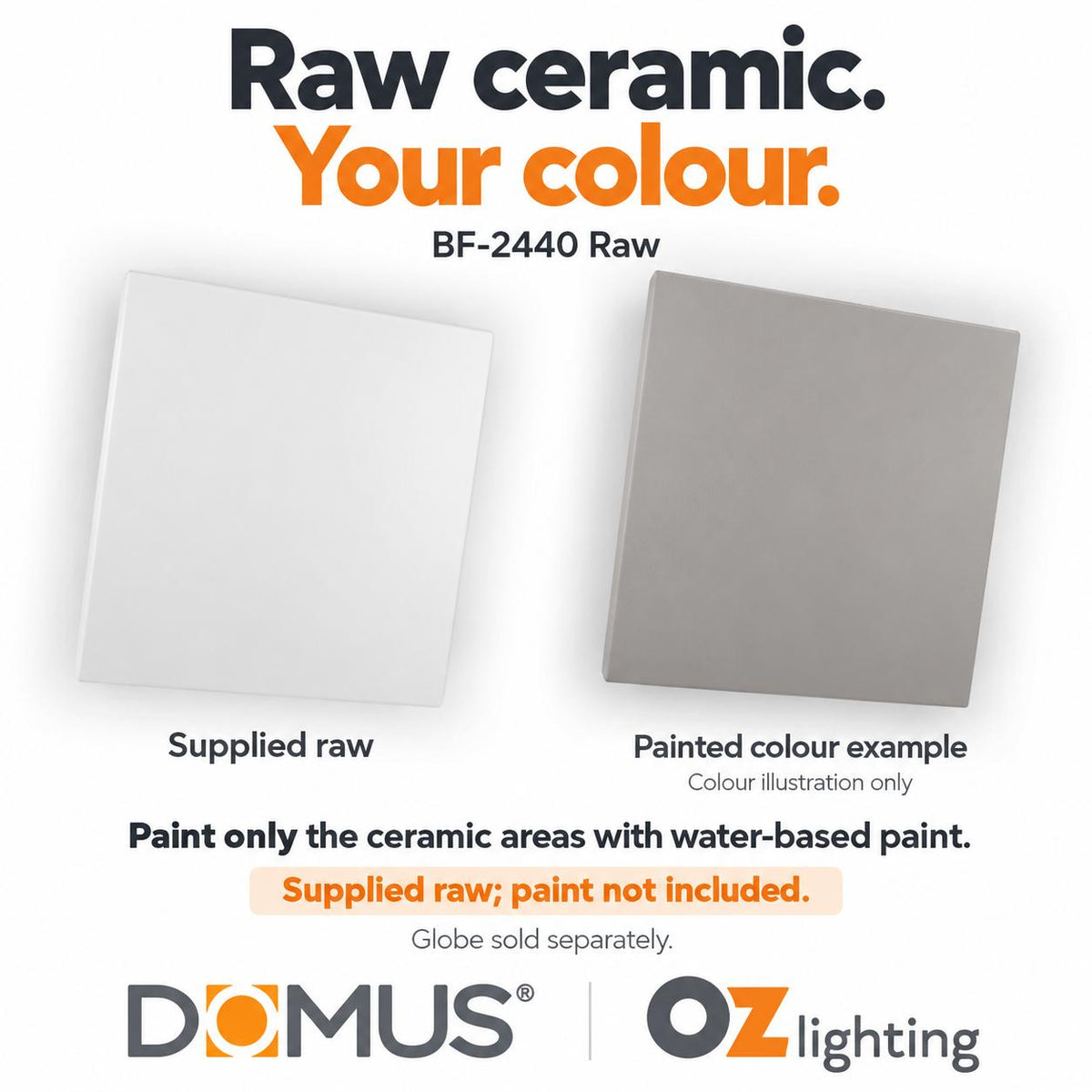 Domus BF-2440 Wall Light - Ceramic, Raw-Domus Lighting-Ozlighting.com.au