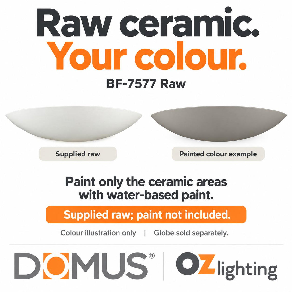 Domus BF-7577 Wall Light - Ceramic, Raw-Domus Lighting-Ozlighting.com.au