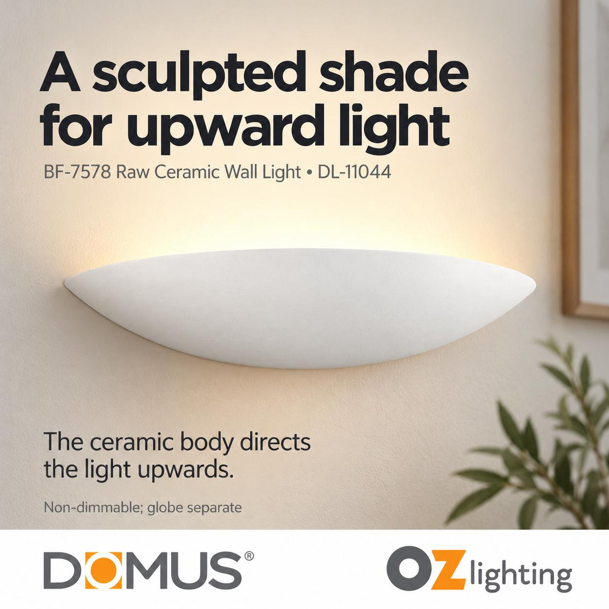 Domus BF-7578 Wall Light - Ceramic, Raw-Domus Lighting-Ozlighting.com.au