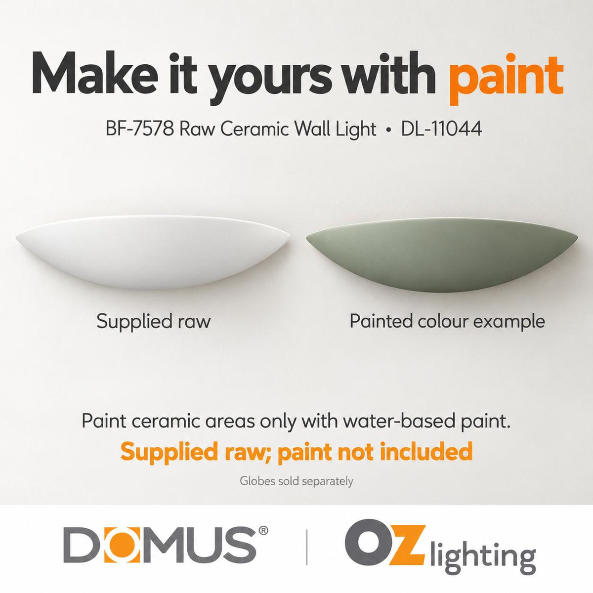 Domus BF-7578 Wall Light - Ceramic, Raw-Domus Lighting-Ozlighting.com.au
