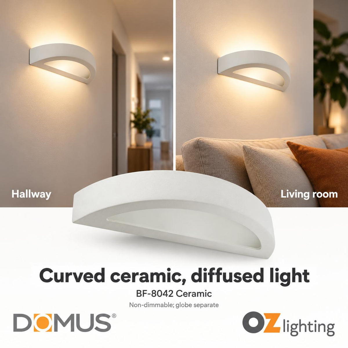 Domus BF-8042 Wall Light - Ceramic, Raw-Domus Lighting-Ozlighting.com.au
