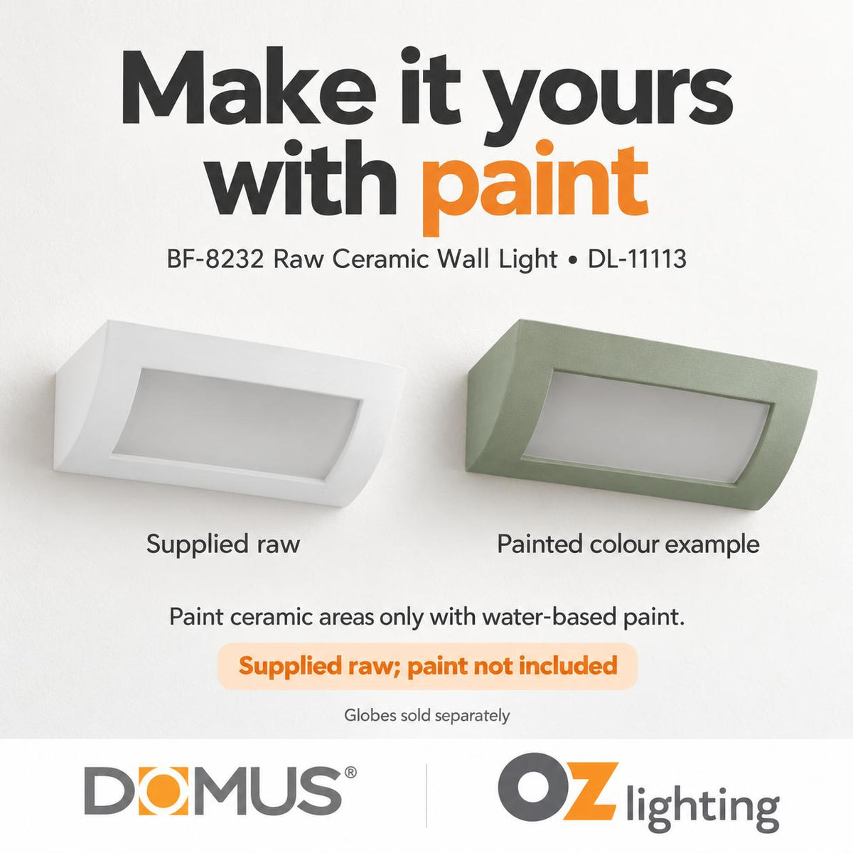Domus BF-8232 Wall Light - Ceramic, Raw-Domus Lighting-Ozlighting.com.au