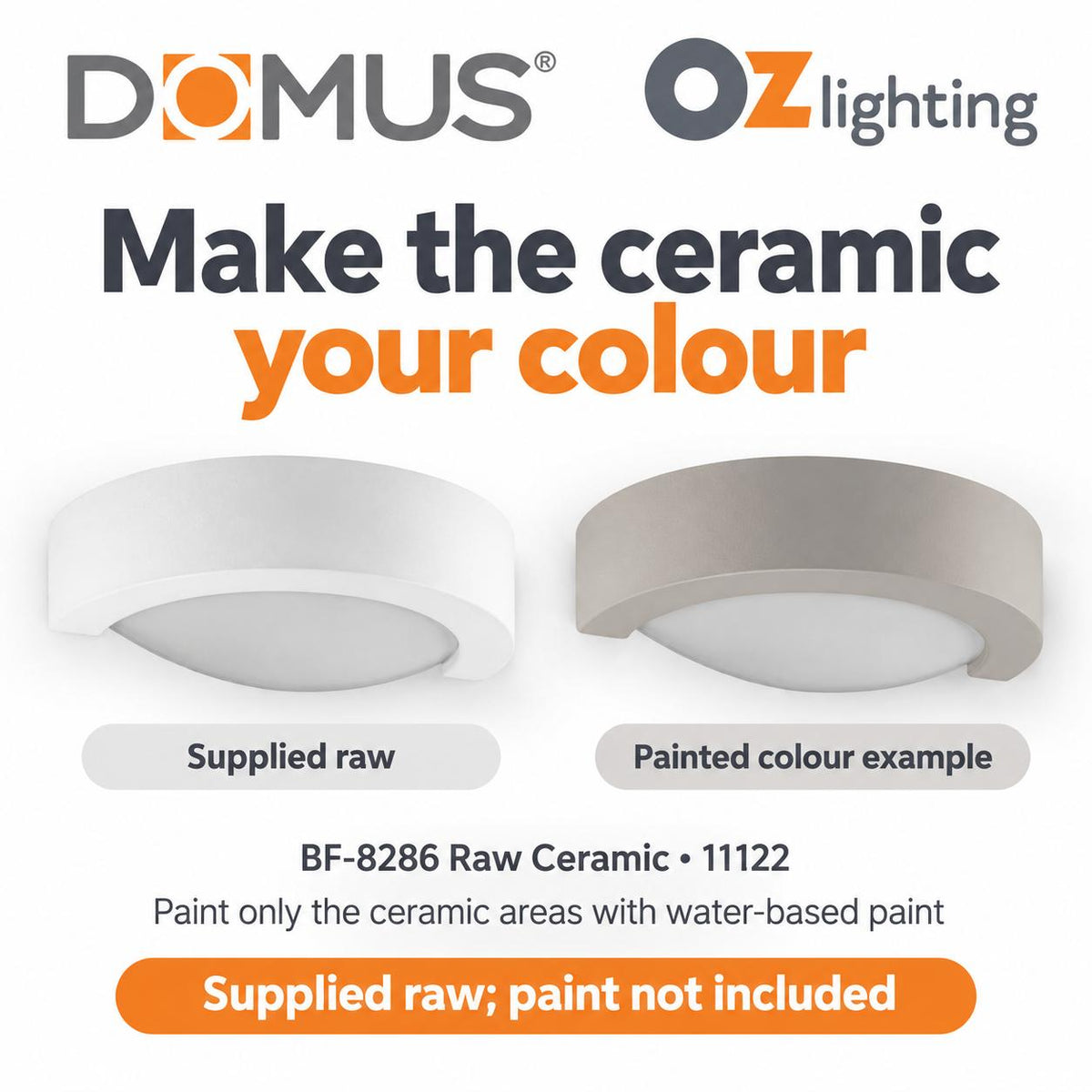 Domus BF-8286 Wall Light - Ceramic, Raw-Domus Lighting-Ozlighting.com.au