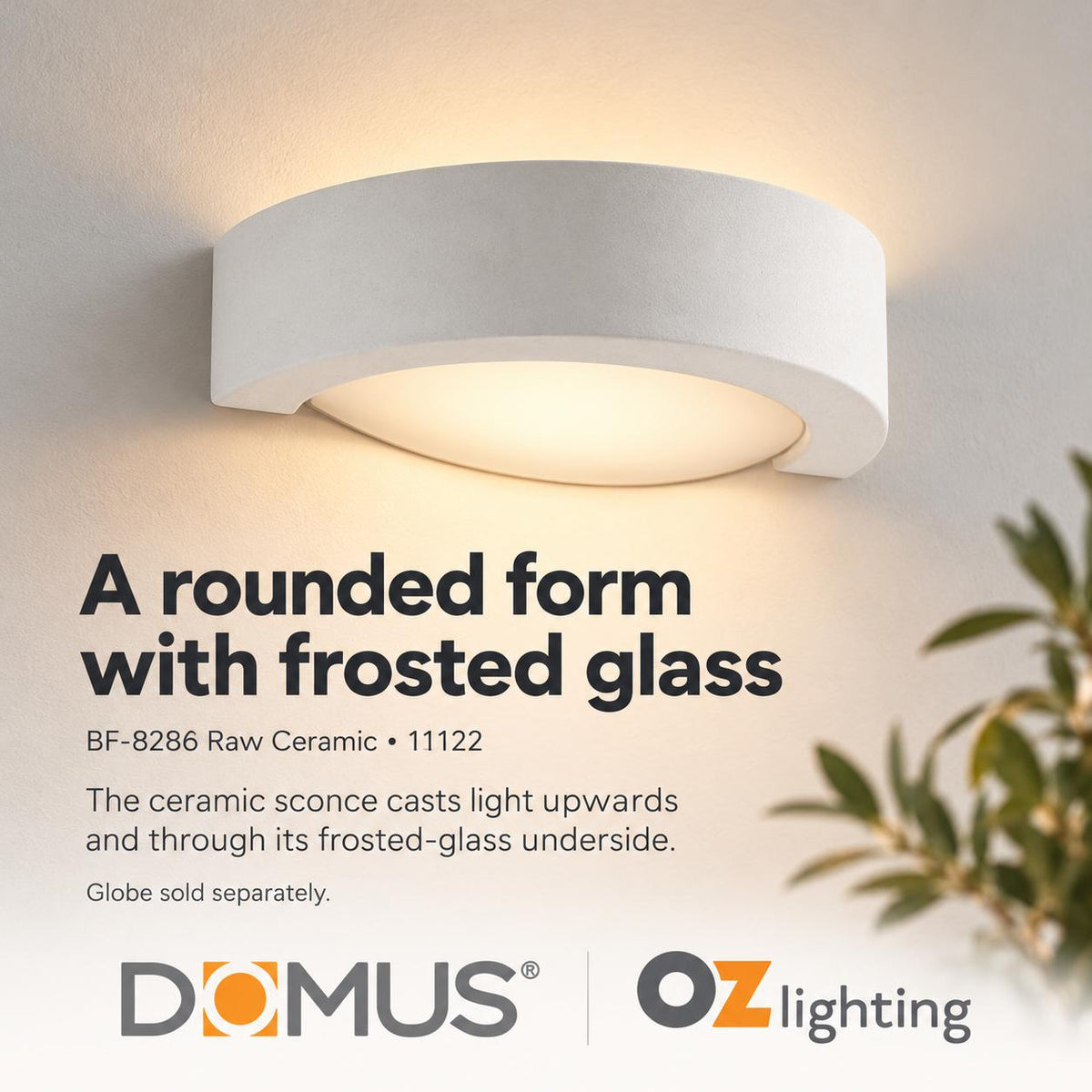 Domus BF-8286 Wall Light - Ceramic, Raw-Domus Lighting-Ozlighting.com.au