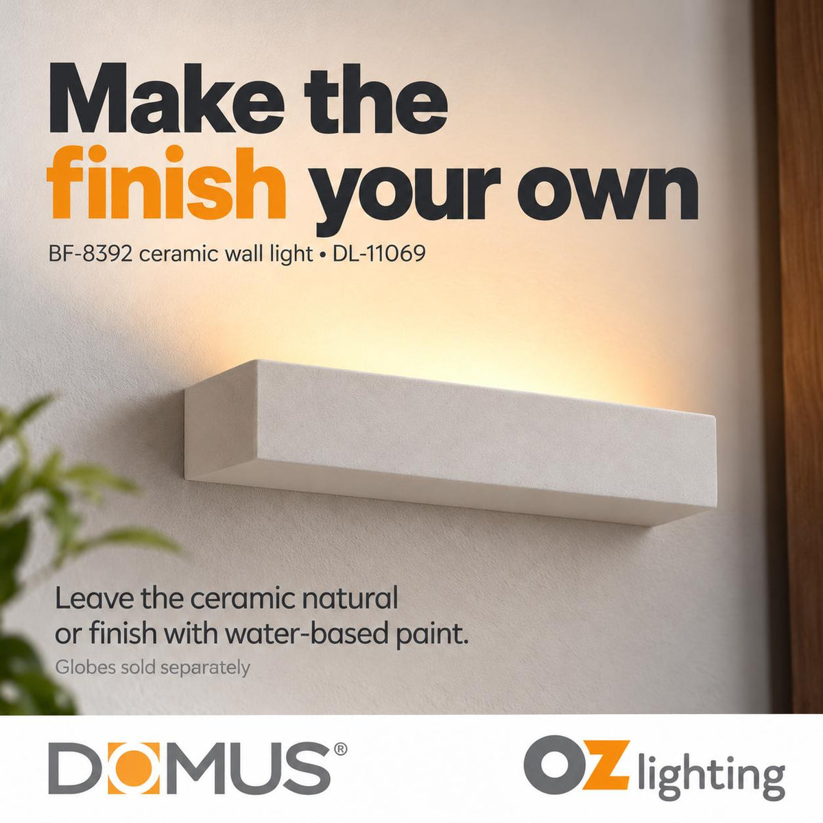 Domus BF-8392 Wall Light - Ceramic, Raw-Domus Lighting-Ozlighting.com.au