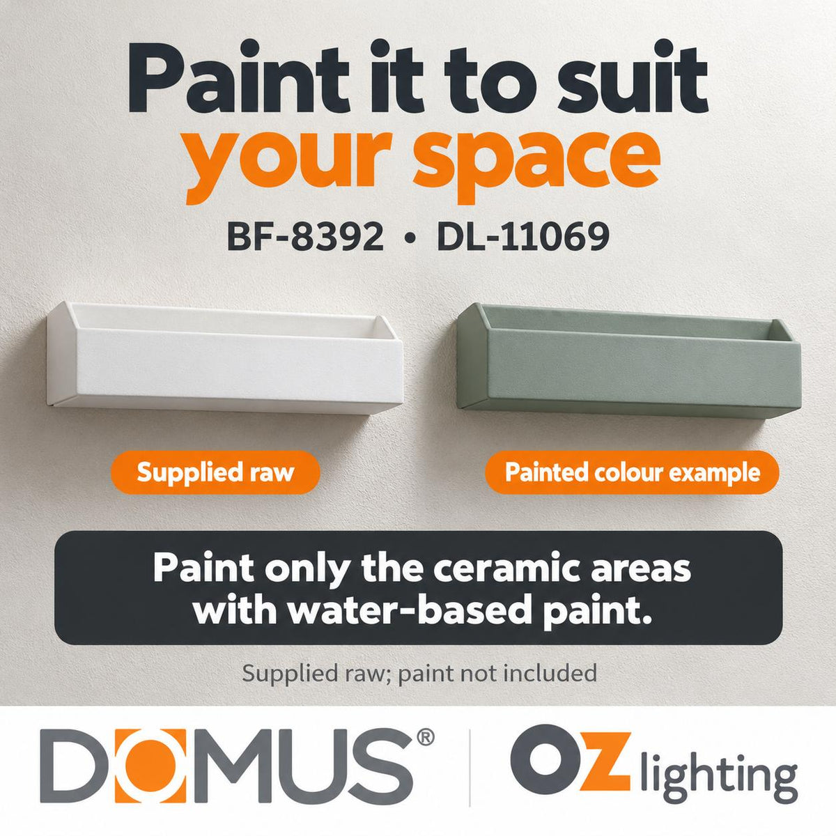 Domus BF-8392 Wall Light - Ceramic, Raw-Domus Lighting-Ozlighting.com.au