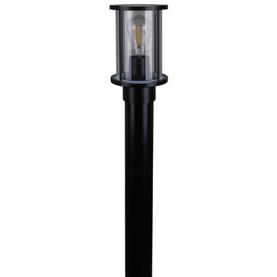 Domus BL-400-1M-KIT - Cylindrical Bollard Head 1M Kit Garden Light Black - Clear/Frost-Domus Lighting-Ozlighting.com.au