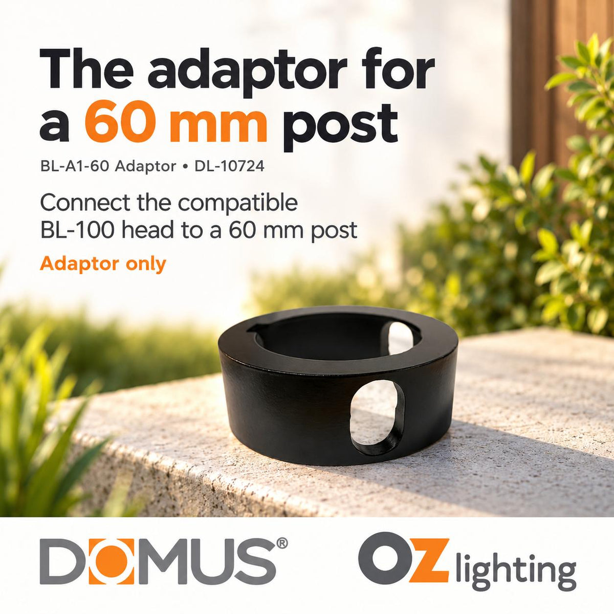 Domus BL-A1-60 Adaptor - 60mm, Accessory for BL-100 Series Bollard Head-Domus Lighting-Ozlighting.com.au