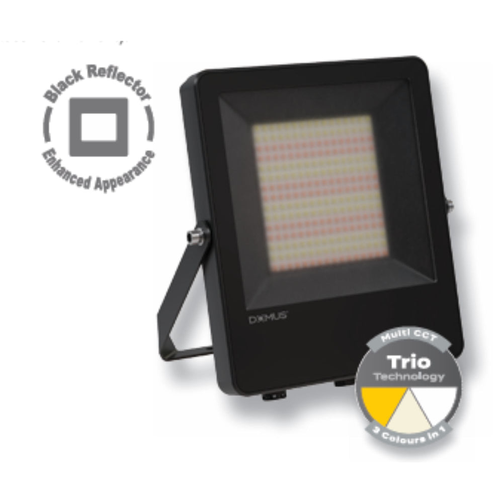 Domus BLAZE PRO-BK - 50/100W LED Tri-Colour Black Reflector Floodlight-Domus Lighting-Ozlighting.com.au