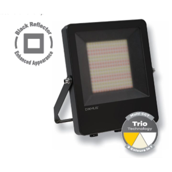 Domus BLAZE PRO-BK - 50/100W LED Tri-Colour Black Reflector Floodlight-Domus Lighting-Ozlighting.com.au