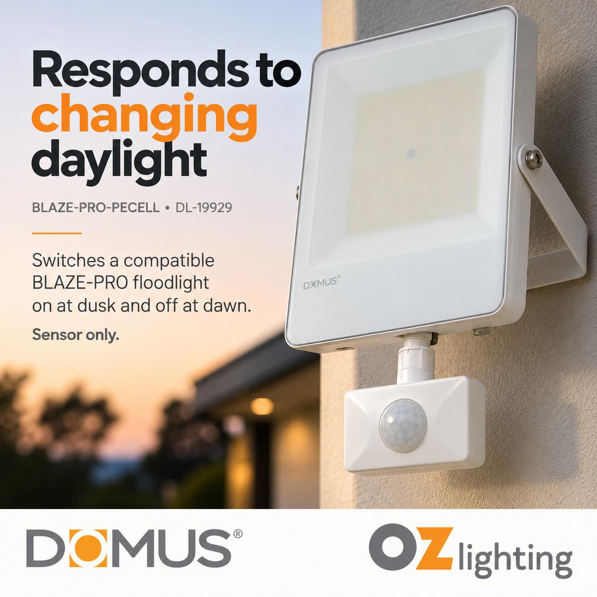 Domus BLAZE-PRO-PECELL PE-CELL Plug - & Play Sensor to suit Domus BLAZE-PRO Series-Domus Lighting-Ozlighting.com.au