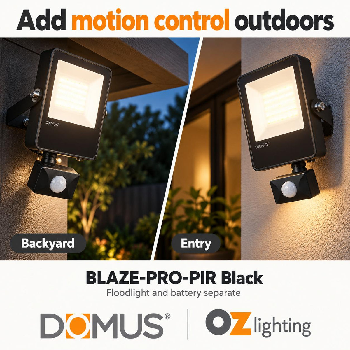 Domus BLAZE-PRO-PIR PIR Plug - & Play Sensor to suit Domus BLAZE-PRO Series-Domus Lighting-Ozlighting.com.au