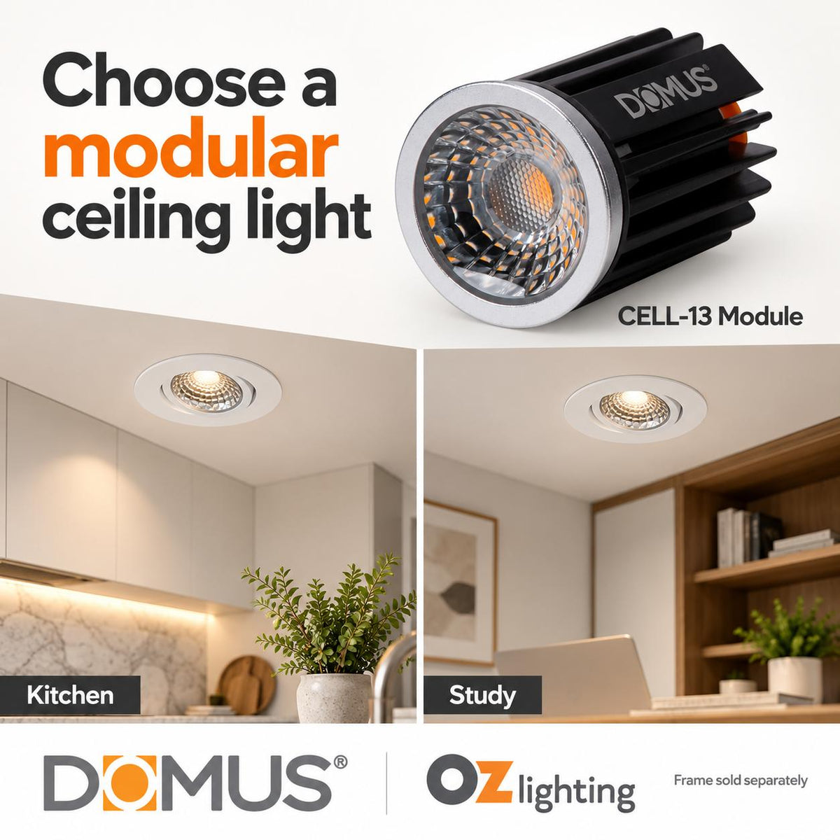 Domus CELL-13-5CCT LED Downlight Module - 13W, 5-CCT, Colour Switchable, Dimmable-Domus Lighting-Ozlighting.com.au