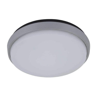 Domus DISC-240 - 20W LED Dimmable Single Colour Round Ceiling Oyster Light IP54 Silver - 3000K-Domus Lighting-Ozlighting.com.au