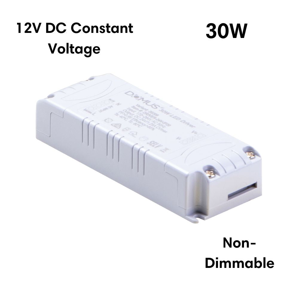 Domus DRIVER-12V-IP20 - 20W/30W/60W/100W 12V DC Constant Voltage Non-Dimmable Indoor LED Driver-Domus Lighting-Ozlighting.com.au