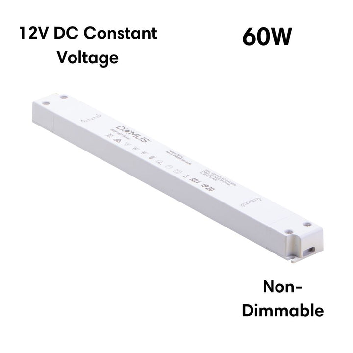 Domus DRIVER-12V-SLIM - 30W/60W/100W/150W 12V DC Constant Voltage Non-Dimmable Slim Linear Indoor LED Driver-Domus Lighting-Ozlighting.com.au