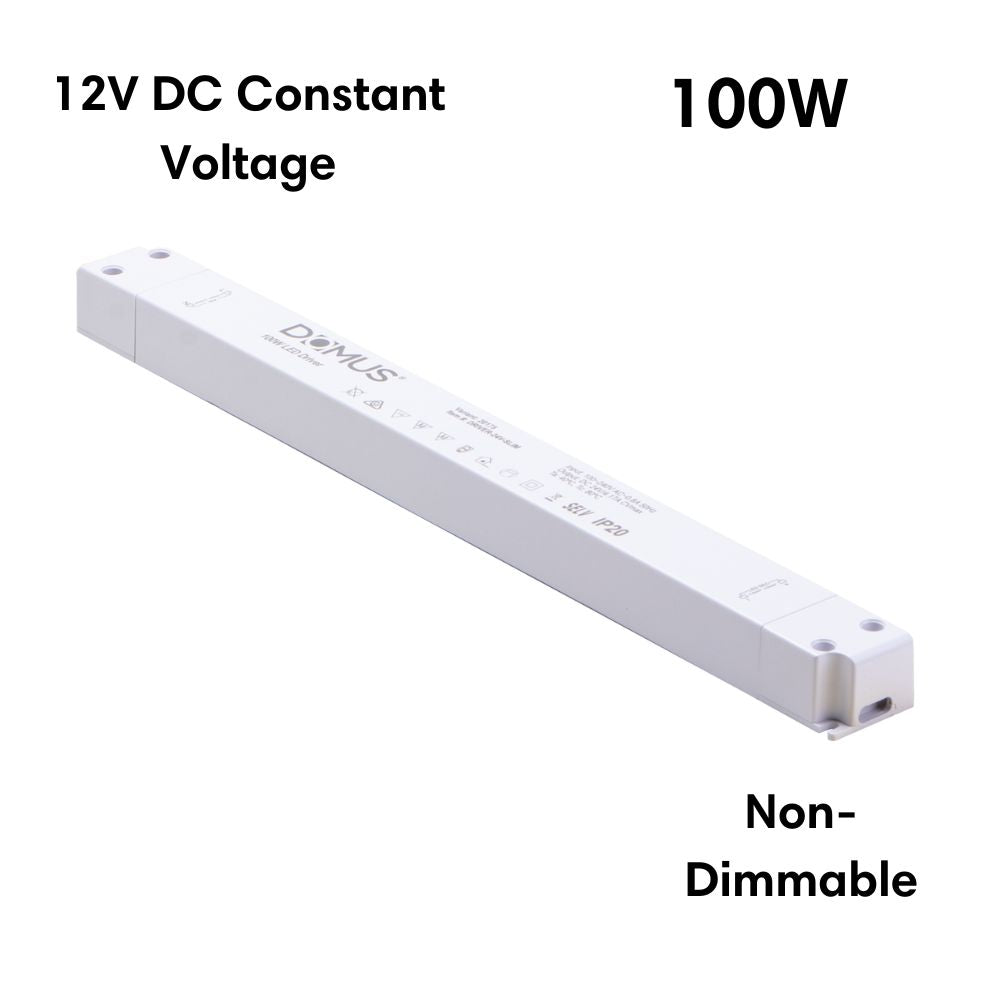 Domus DRIVER-12V-SLIM - 30W/60W/100W/150W 12V DC Constant Voltage Non-Dimmable Slim Linear Indoor LED Driver-Domus Lighting-Ozlighting.com.au