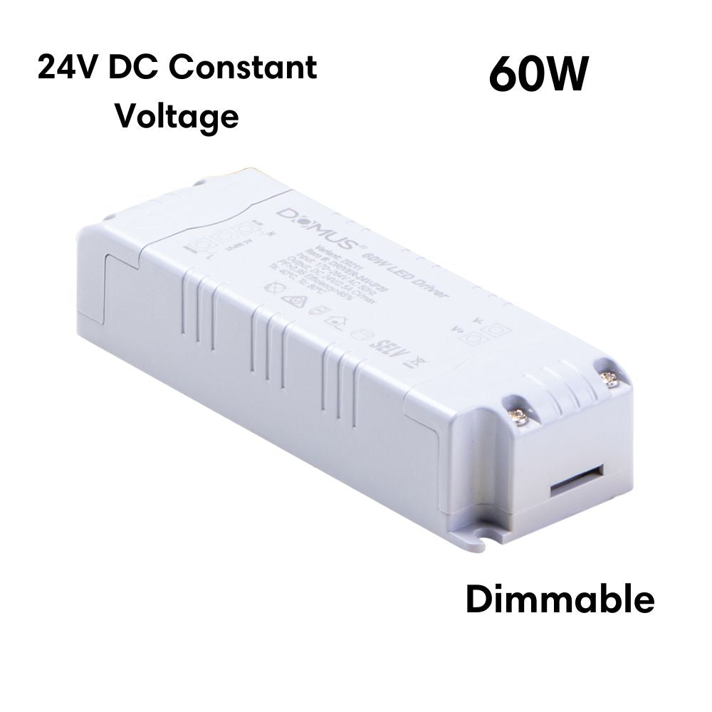 Domus DRIVER-24V-IP20-DIM - 20W/30W/60W/100W 24V DC Constant Voltage Dimmable Indoor LED Driver-Domus Lighting-Ozlighting.com.au