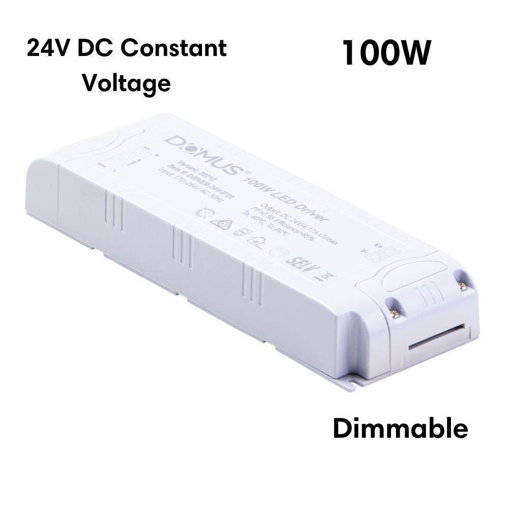Domus DRIVER-24V-IP20-DIM - 20W/30W/60W/100W 24V DC Constant Voltage Dimmable Indoor LED Driver-Domus Lighting-Ozlighting.com.au