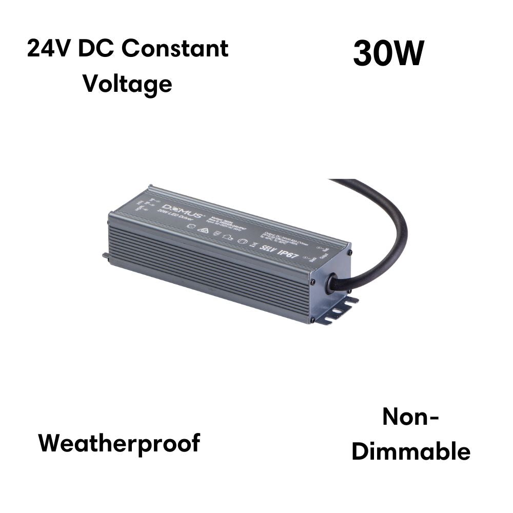 Domus DRIVER-24V-IP67 - 20W to 500W 24V DC Constant Voltage Non-Dimmable Outdoor LED Driver-Domus Lighting-Ozlighting.com.au
