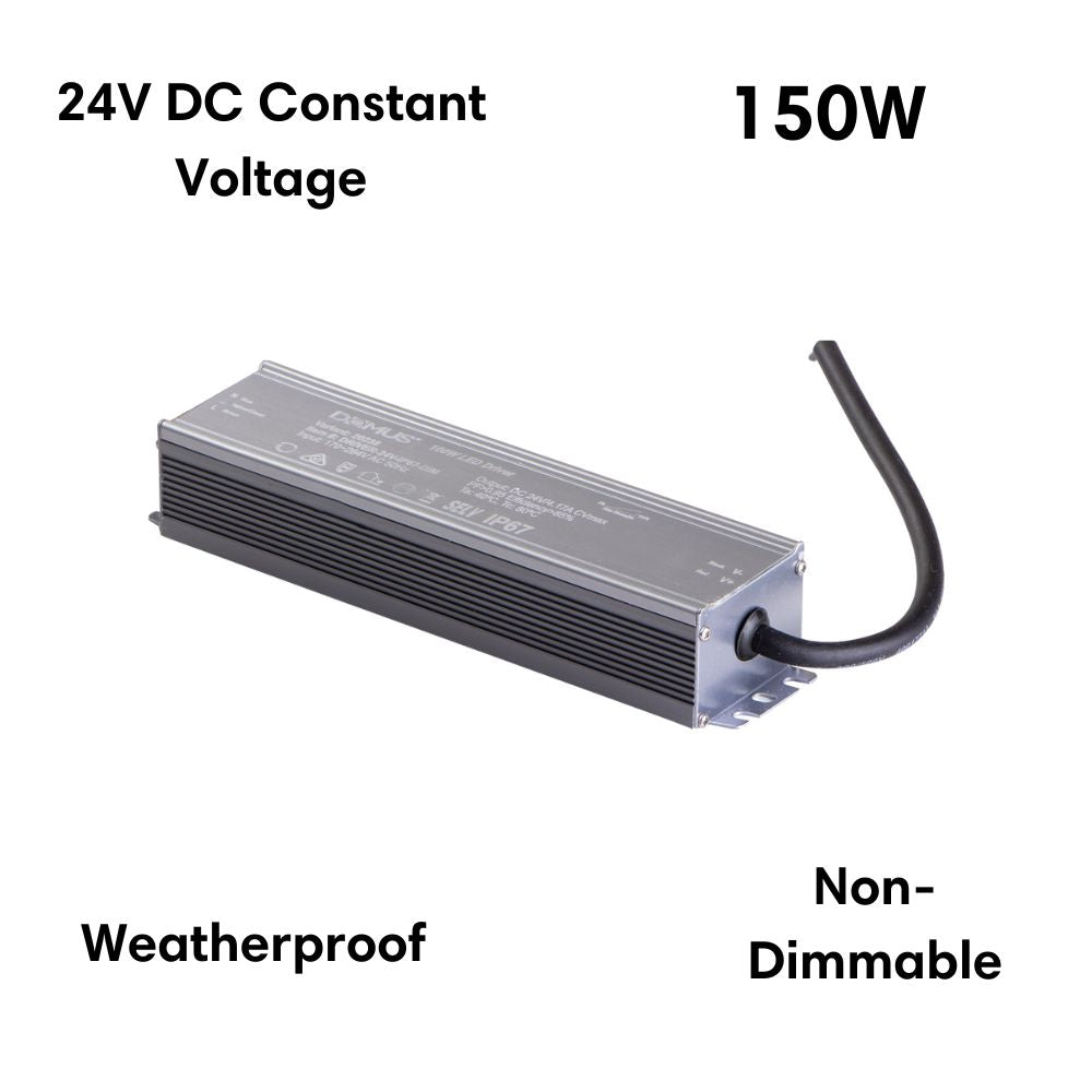 Domus DRIVER-24V-IP67 - 20W to 500W 24V DC Constant Voltage Non-Dimmable Outdoor LED Driver-Domus Lighting-Ozlighting.com.au