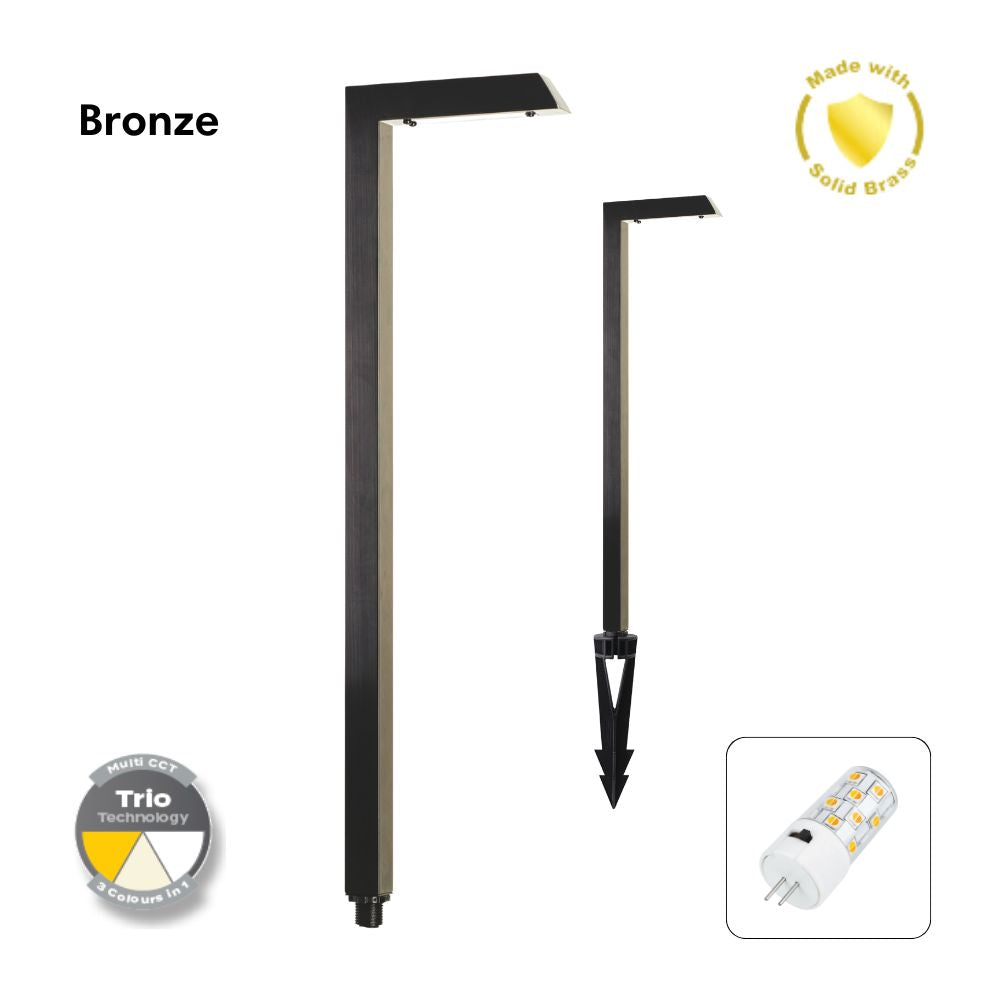 Domus DUSK-STICK 4W 12V DC LED Tri-Colour G4 Replaceable Outdoor Stick Post - Spike Path Light IP54 - DRIVER REQUIRED-Domus Lighting-Ozlighting.com.au