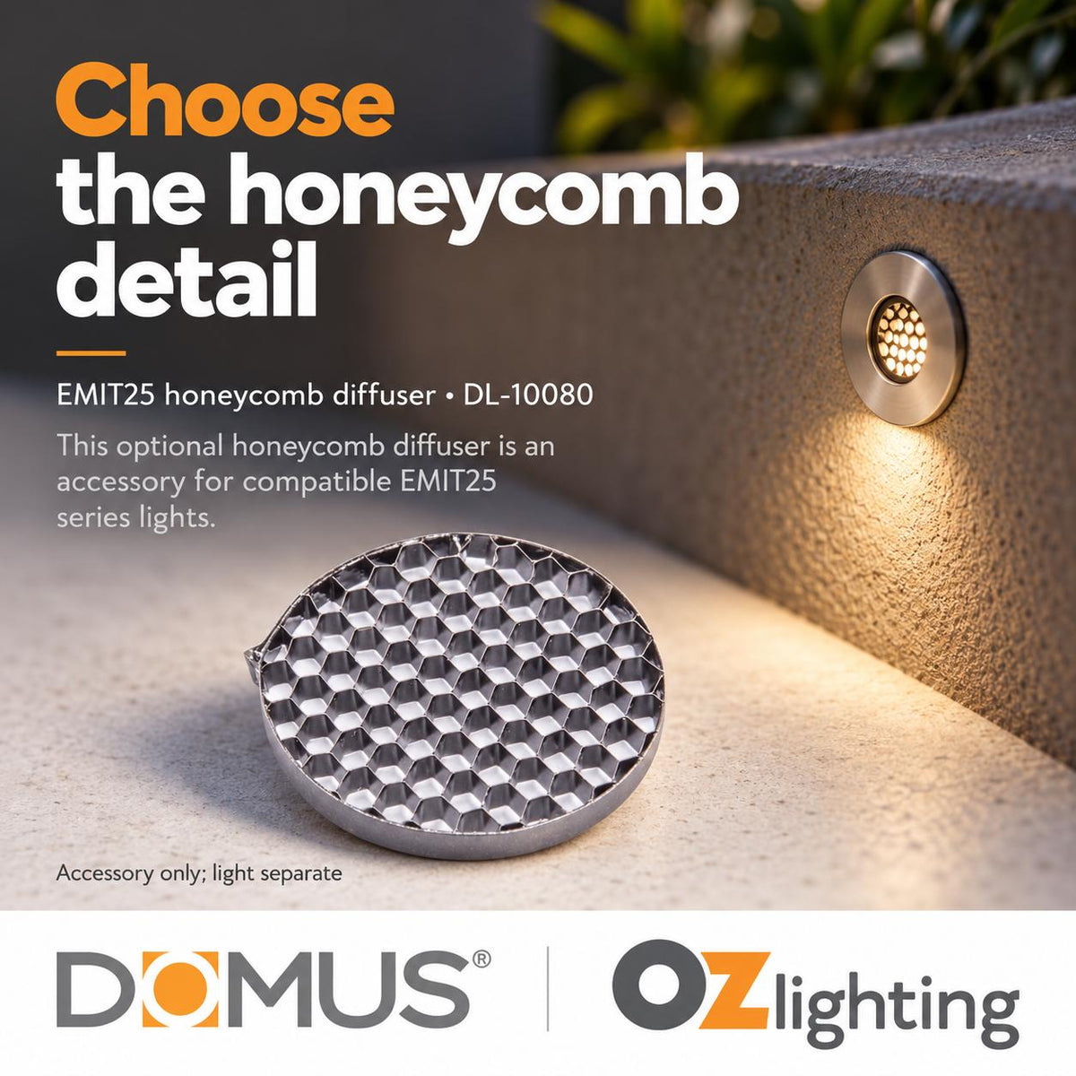 Domus EMIT-25-ACC Diffuser - & Lens Accessories to suit Domus EMIT-25 Series-Domus Lighting-Ozlighting.com.au