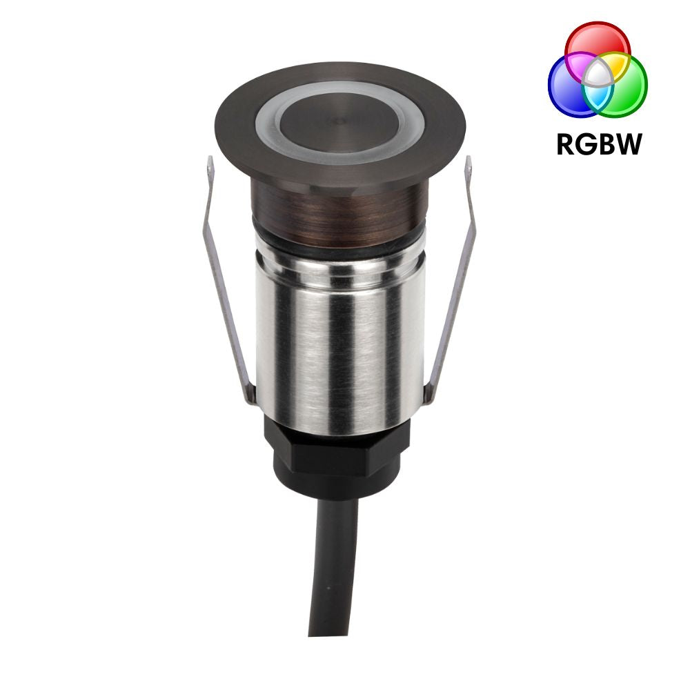 Domus EMIT-25-RGBW-AB RGBW Step & Inground Light 25mm - Antique Brass-Domus Lighting-Ozlighting.com.au