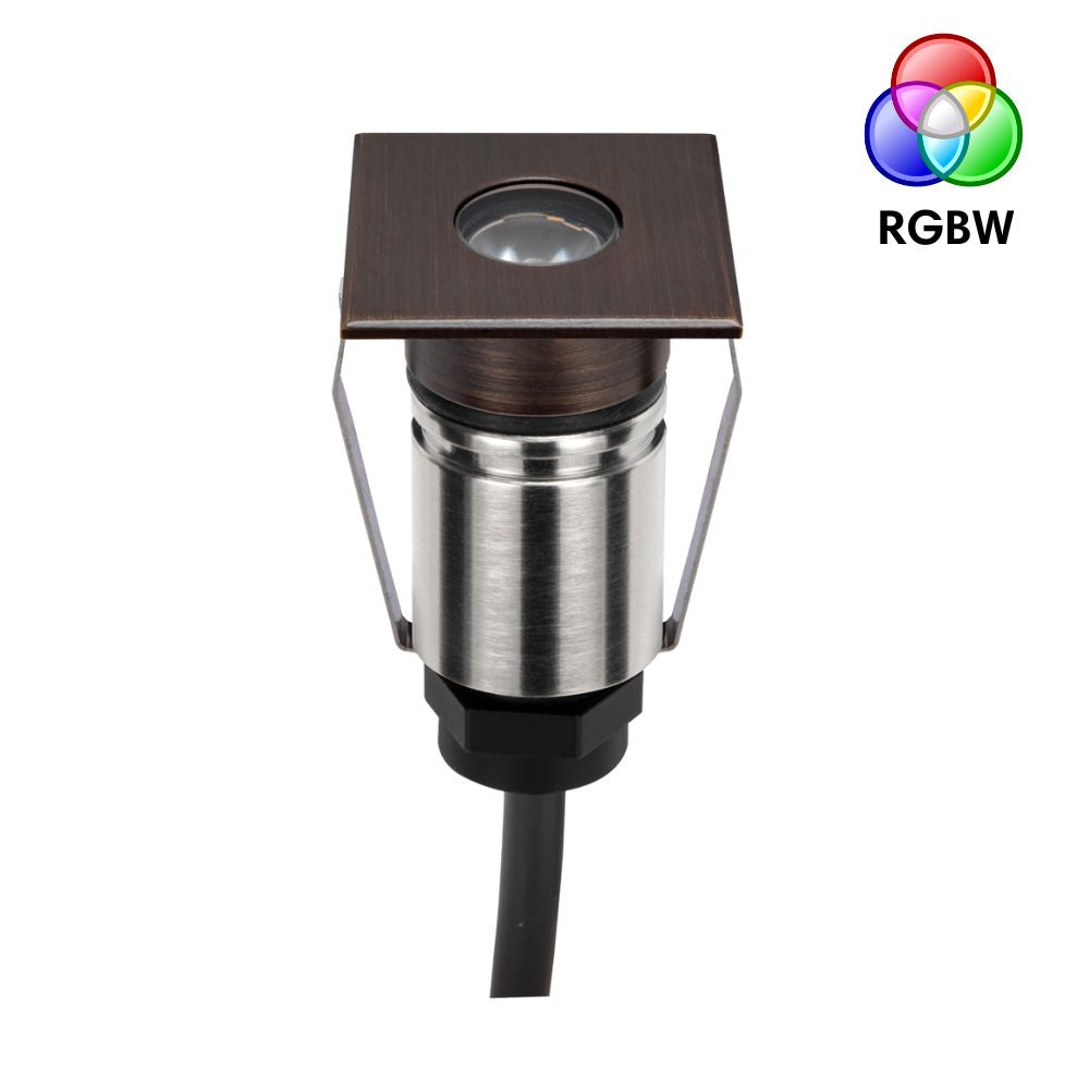 Domus EMIT-25-RGBW-AB RGBW Step & Inground Light 25mm - Antique Brass-Domus Lighting-Ozlighting.com.au