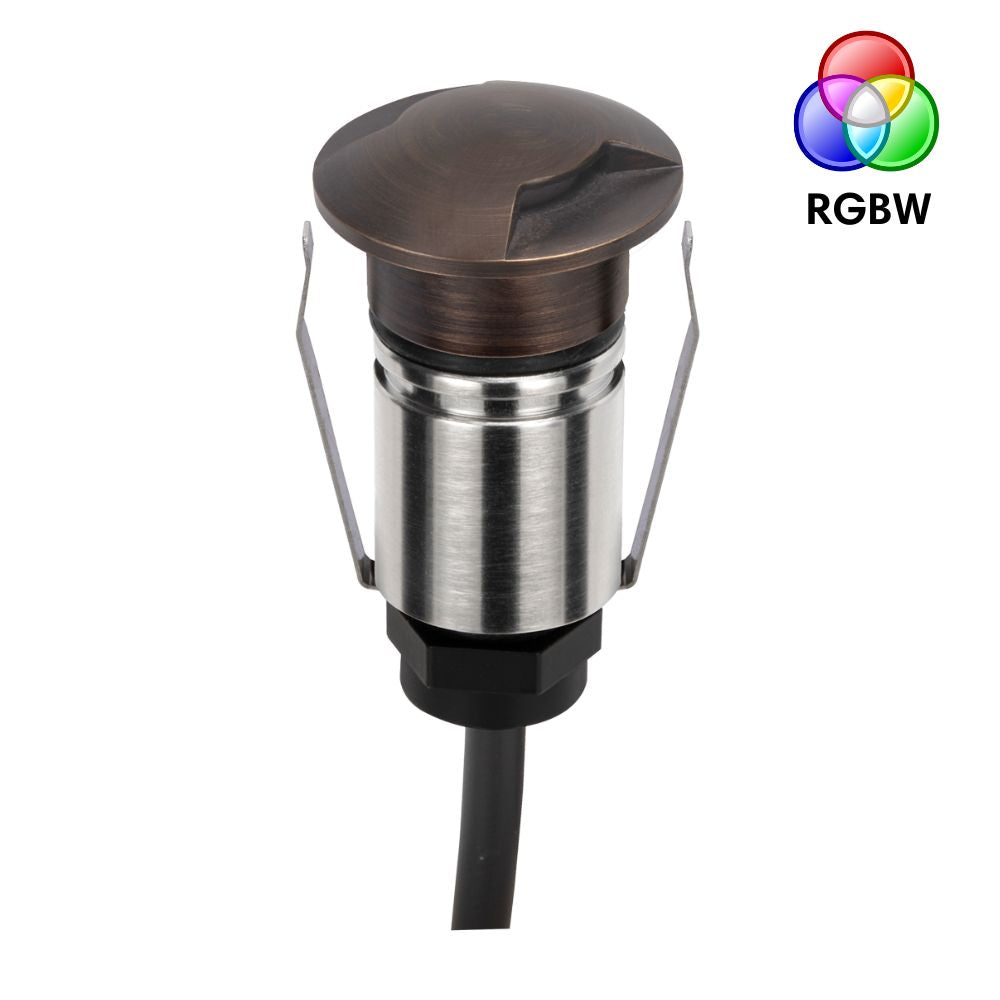 Domus EMIT-25-RGBW-AB RGBW Step & Inground Light 25mm - Antique Brass-Domus Lighting-Ozlighting.com.au