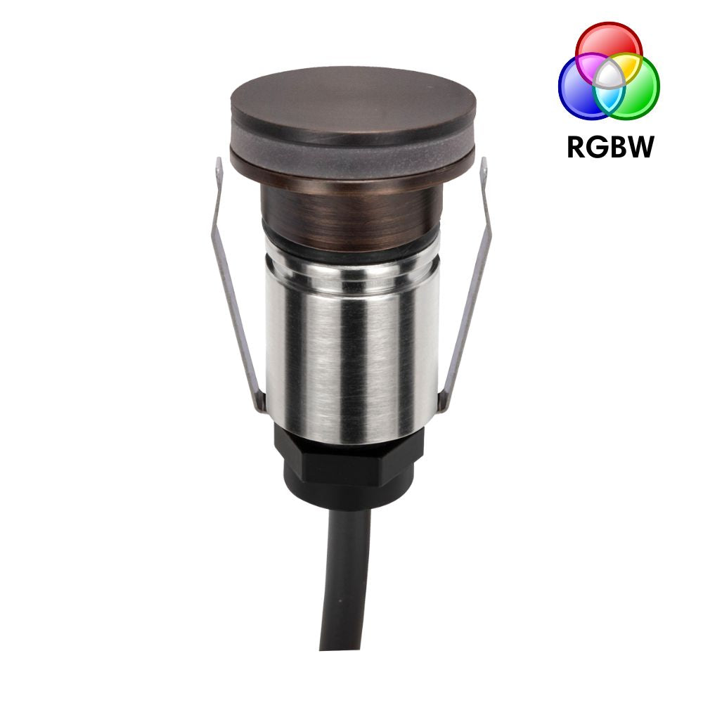 Domus EMIT-25-RGBW-AB RGBW Step & Inground Light 25mm - Antique Brass-Domus Lighting-Ozlighting.com.au