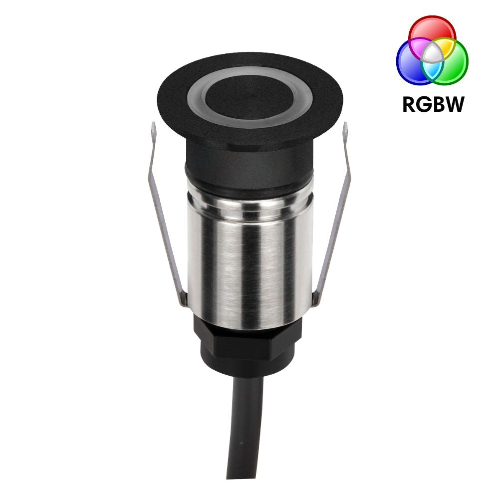 Domus EMIT-25-RGBW-BLK LED Inground Light - 1W, 24V DC, RGBW, IP67, Recessed, 25mm, Black - DRIVER REQUIRED-Domus Lighting-Ozlighting.com.au
