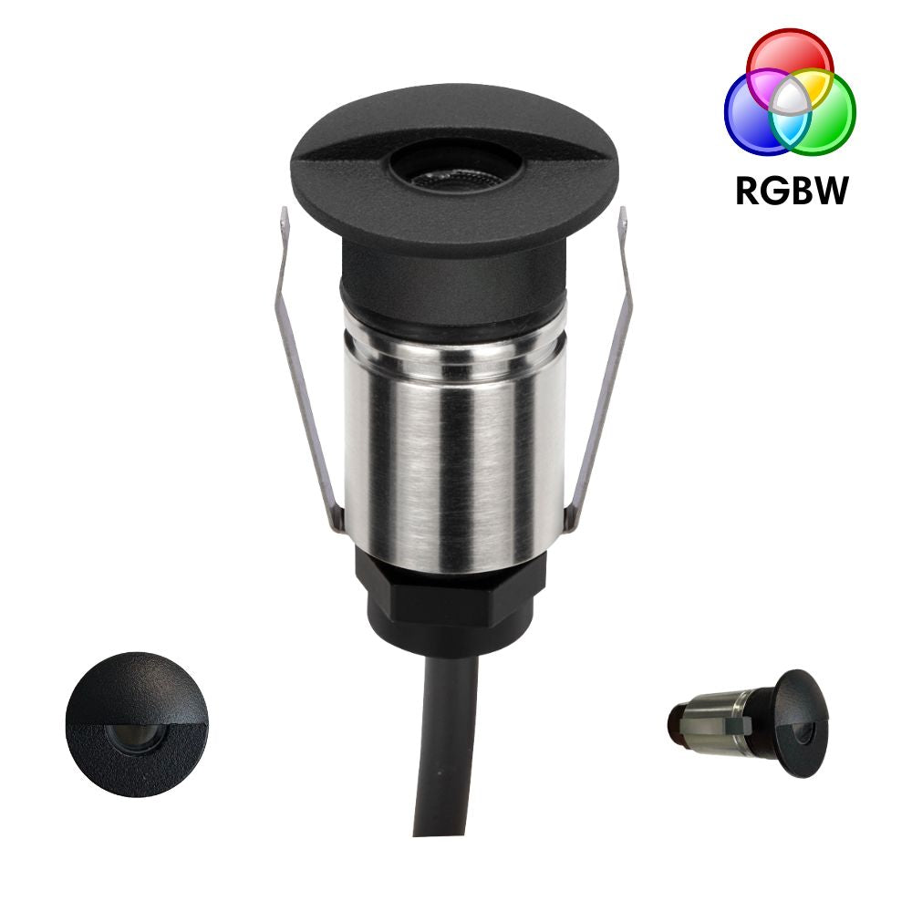 Domus EMIT-25-RGBW-BLK LED Inground Light - 1W, 24V DC, RGBW, IP67, Recessed, 25mm, Black - DRIVER REQUIRED-Domus Lighting-Ozlighting.com.au