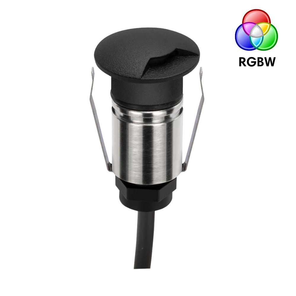 Domus EMIT-25-RGBW-BLK LED Inground Light - 1W, 24V DC, RGBW, IP67, Recessed, 25mm, Black - DRIVER REQUIRED-Domus Lighting-Ozlighting.com.au