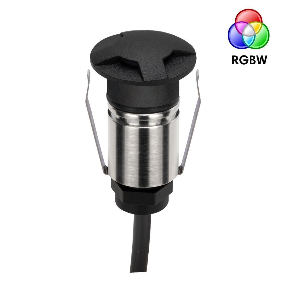 Domus EMIT-25-RGBW-BLK LED Inground Light - 1W, 24V DC, RGBW, IP67, Recessed, 25mm, Black - DRIVER REQUIRED-Domus Lighting-Ozlighting.com.au