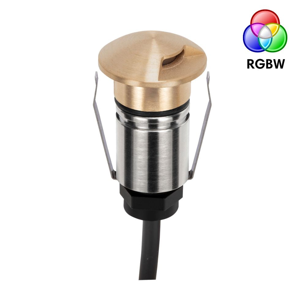 Domus EMIT-25-RGBW-BRS LED Inground Light - 1W, 24V DC, RGBW, IP67, Recessed, 25mm, Brass - DRIVER REQUIRED-Domus Lighting-Ozlighting.com.au