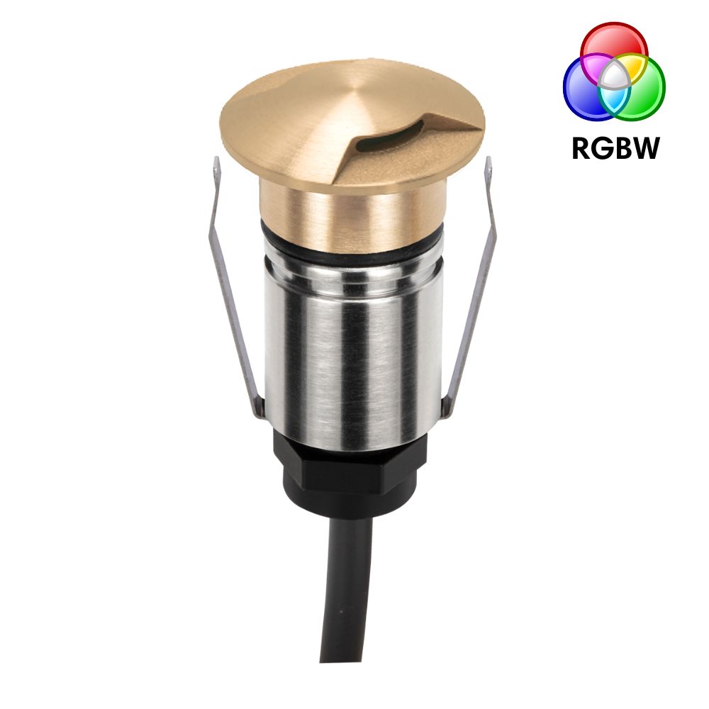 Domus EMIT-25-RGBW-BRS LED Inground Light - 1W, 24V DC, RGBW, IP67, Recessed, 25mm, Brass - DRIVER REQUIRED-Domus Lighting-Ozlighting.com.au