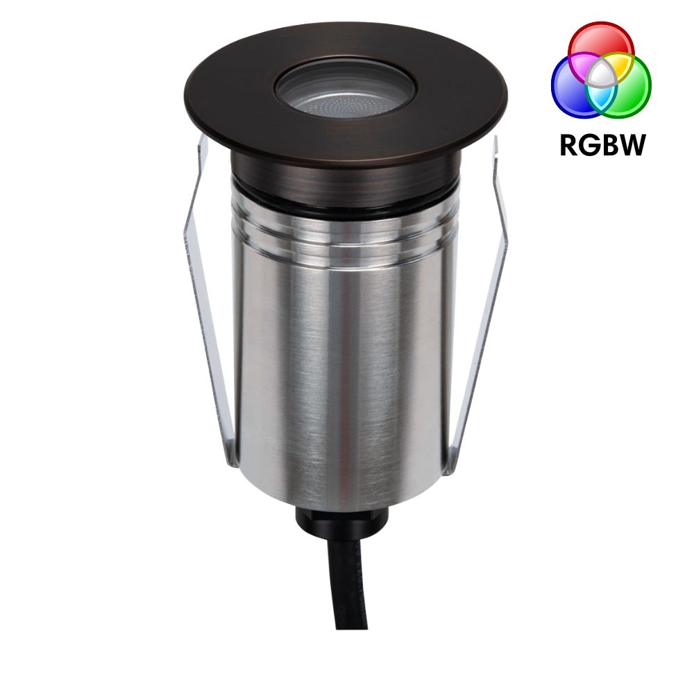 Domus EMIT-55-RGBW-AB LED Inground Light - 2.5W, 24V DC, RGBW, IP67, Recessed, 55mm, Antique Brass - DRIVER REQUIRED-Domus Lighting-Ozlighting.com.au